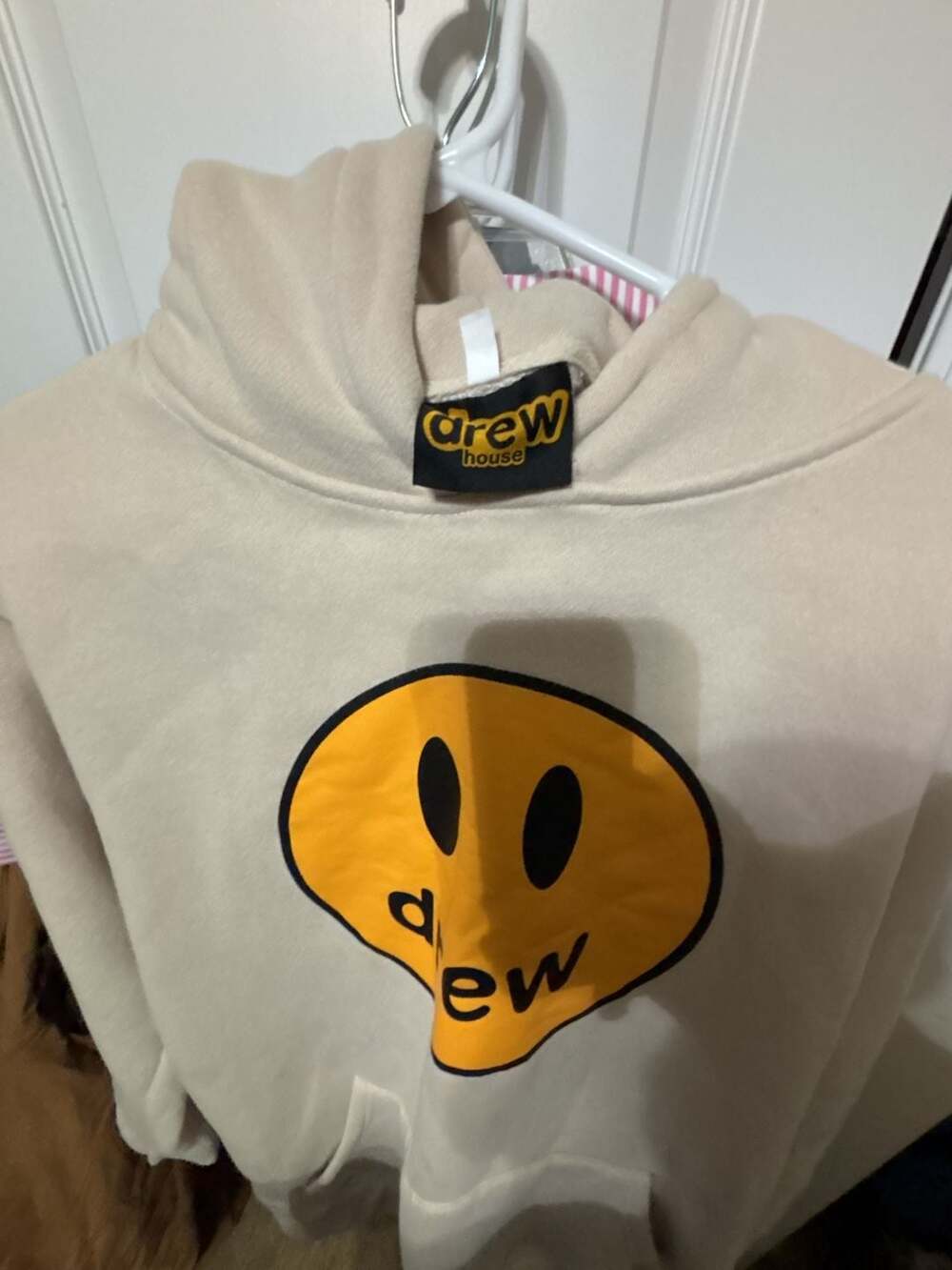 drew house Mascot Hoodie Size XL Cream Mascot Logo